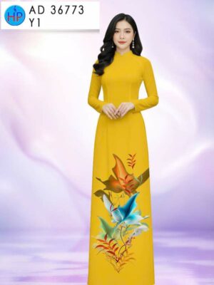 Vải Áo Dài Hoa In 3D AD 36773