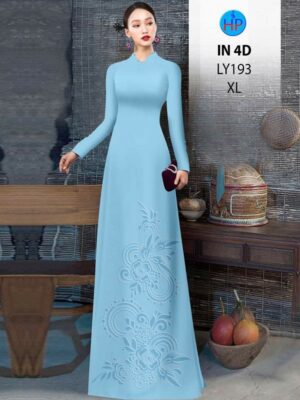 Vải Áo Dài Hoa In Chìm 4D AD LY193