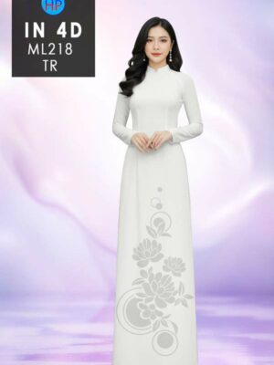 Vải Áo Dài Hoa In 4D AD ML218