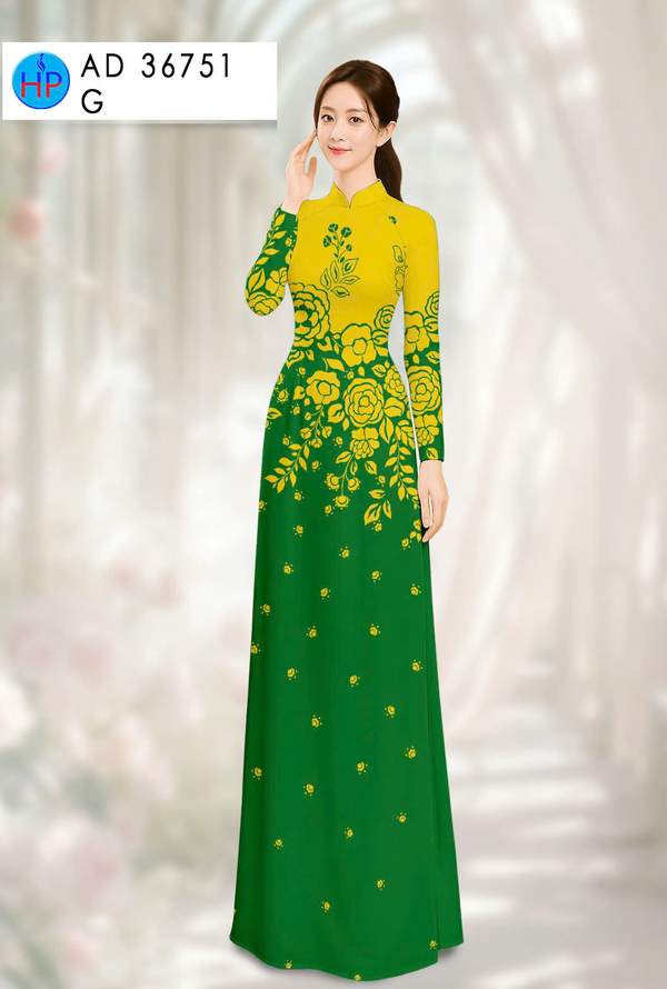 Vải Áo Dài Hoa Hồng AD 36751