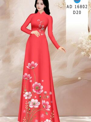 Vải Áo Dài Hoa In 3D AD 16802