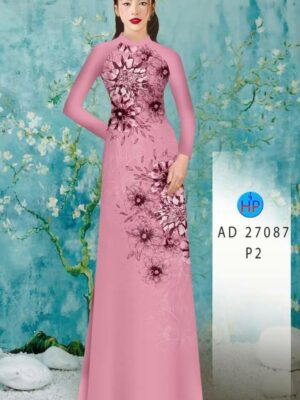 Vải Áo Dài Hoa In 3D AD 27087