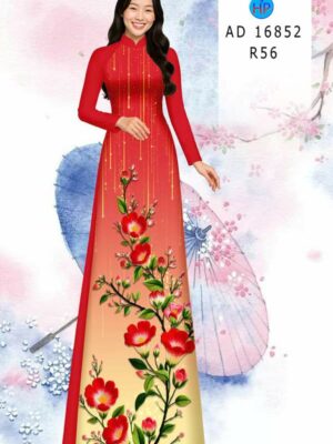 Vải Áo Dài Hoa In 3D AD 16852