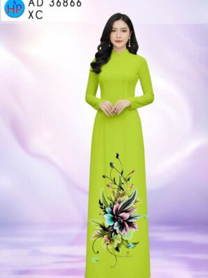 Vải Áo Dài Hoa In 3D AD 36866