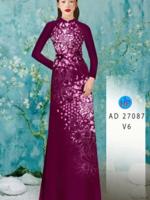 Vải Áo Dài Hoa In 3D AD 27087