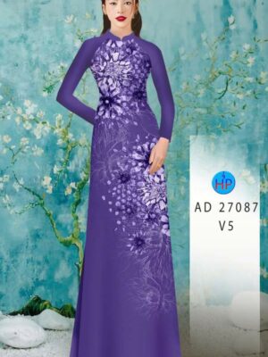 Vải Áo Dài Hoa In 3D AD 27087