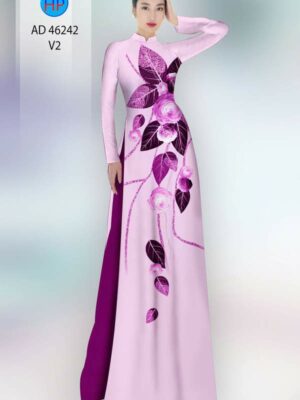 Vải Áo Dài Hoa Hồng AD 46242