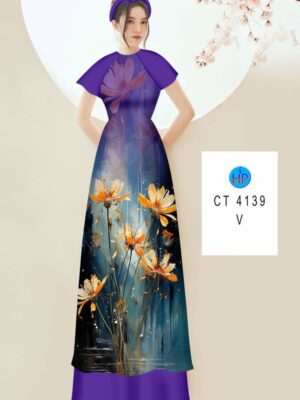 Vải Áo Dài Hoa In 3D AD CT4139