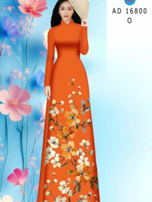 Vải Áo Dài Hoa In 3D AD 16800