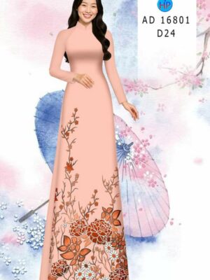 Vải Áo Dài Hoa In 3D AD 16801