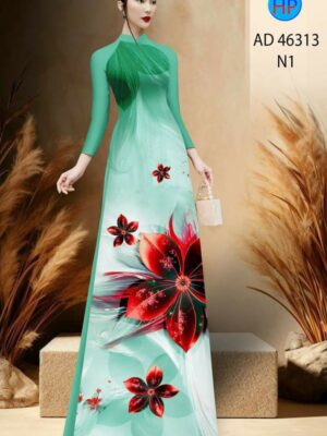 Vải Áo Dài Hoa In 3D AD 46313