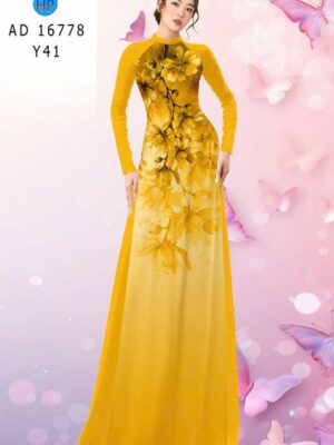 Vải Áo Dài Hoa In 3D AD 16778