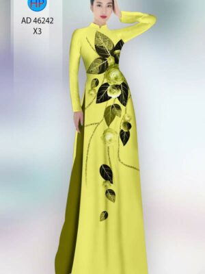 Vải Áo Dài Hoa Hồng AD 46242