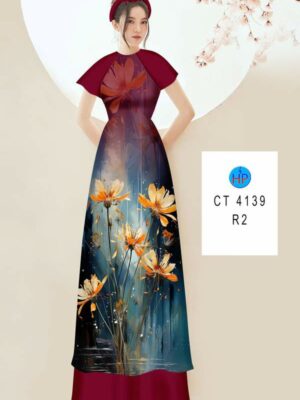 Vải Áo Dài Hoa In 3D AD CT4139