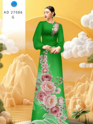 Vải Áo Dài Hoa Cẩm Chướng AD 27086