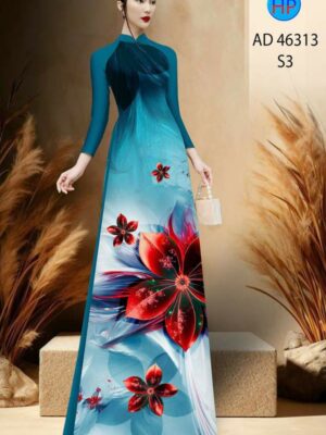 Vải Áo Dài Hoa In 3D AD 46313
