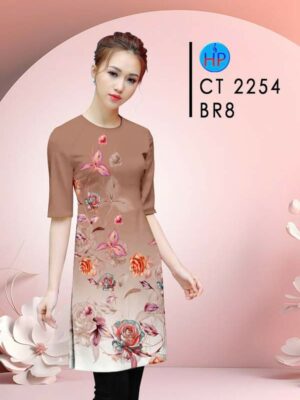 Vải Áo Dài Hoa Hồng AD CT2254