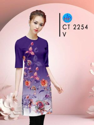Vải Áo Dài Hoa Hồng AD CT2254