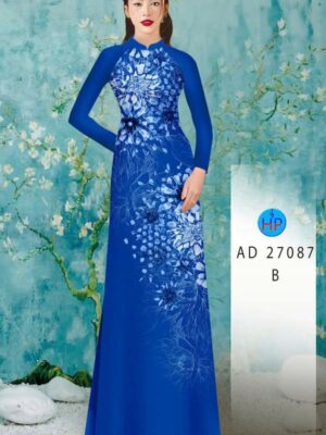 Vải Áo Dài Hoa In 3D AD 27087