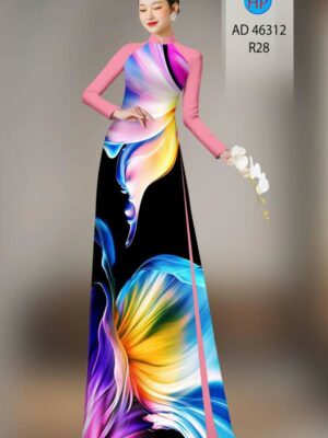 Vải Áo Dài Hoa In 3D AD 46312