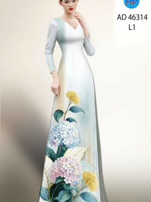 Vải Áo Dài Hoa In 3D AD 46314
