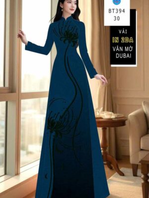 Vải Áo Dài Hoa In 4D AD BT394