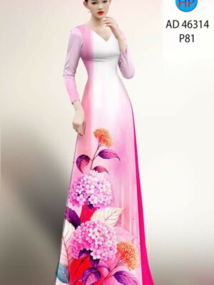 Vải Áo Dài Hoa In 3D AD 46314
