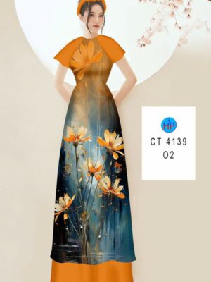 Vải Áo Dài Hoa In 3D AD CT4139