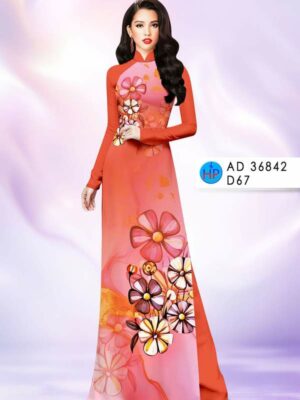 Vải Áo Dài Hoa In 3D AD 36842
