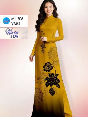Vải Áo Dài Hoa In 4D AD ML206