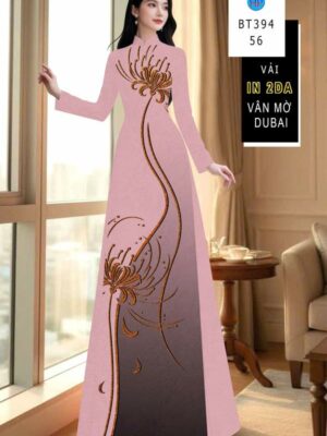 Vải Áo Dài Hoa In 4D AD BT394