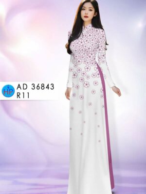 Vải Áo Dài Hoa In 3D AD 36843