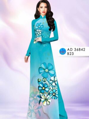 Vải Áo Dài Hoa In 3D AD 36842
