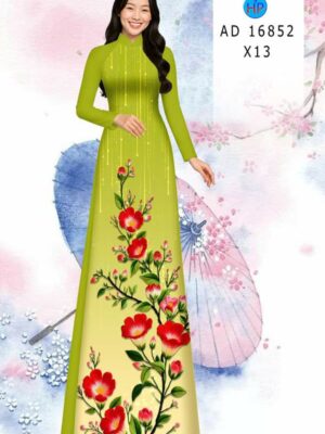 Vải Áo Dài Hoa In 3D AD 16852