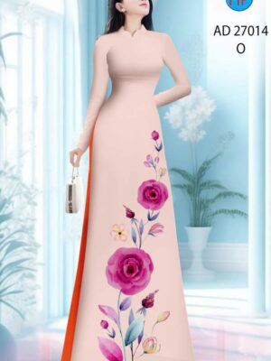 Vải Áo Dài Hoa Hồng AD 27014