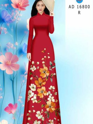 Vải Áo Dài Hoa In 3D AD 16800