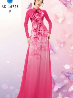Vải Áo Dài Hoa In 3D AD 16778