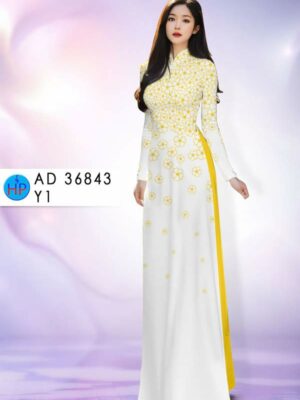 Vải Áo Dài Hoa In 3D AD 36843