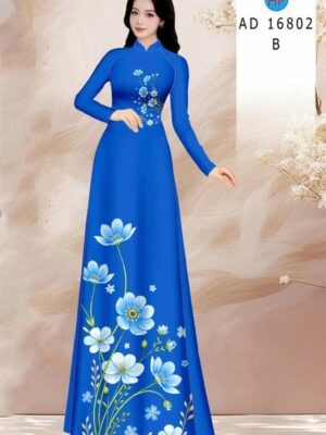 Vải Áo Dài Hoa In 3D AD 16802