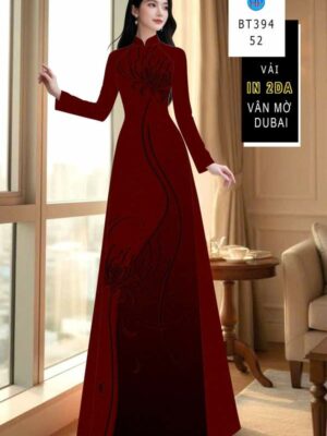 Vải Áo Dài Hoa In 4D AD BT394