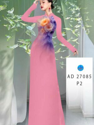 Vải Áo Dài Hoa In 3D AD 27085