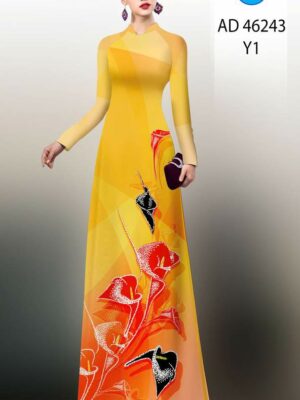 Vải Áo Dài Hoa Ly AD 46243