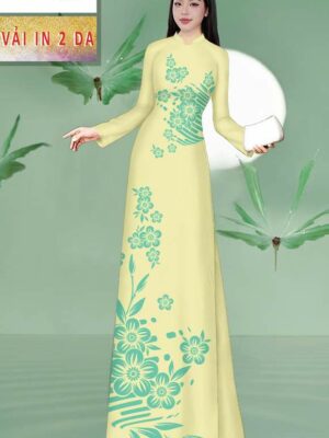 Vải Áo Dài Hoa In 4D AD MT190
