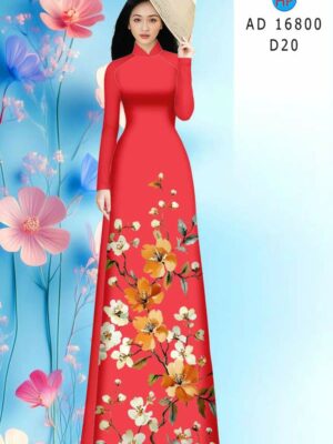 Vải Áo Dài Hoa In 3D AD 16800