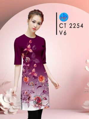 Vải Áo Dài Hoa Hồng AD CT2254