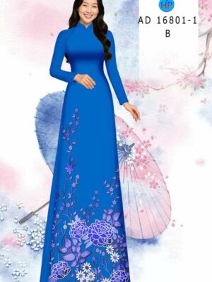 Vải Áo Dài Hoa In 3D AD 16801