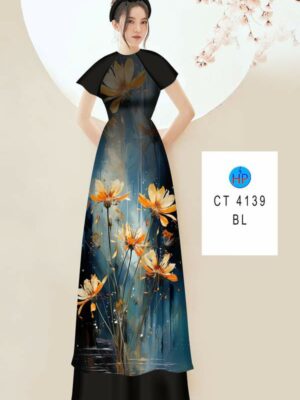 Vải Áo Dài Hoa In 3D AD CT4139