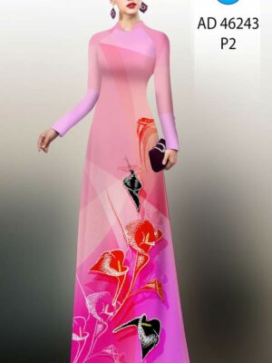 Vải Áo Dài Hoa Ly AD 46243