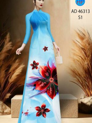 Vải Áo Dài Hoa In 3D AD 46313