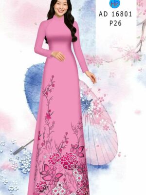 Vải Áo Dài Hoa In 3D AD 16801